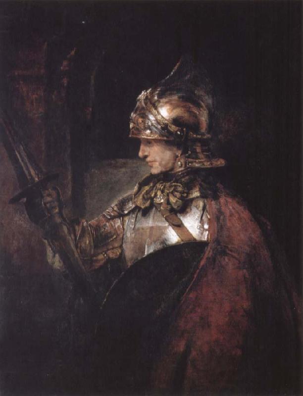 REMBRANDT Harmenszoon van Rijn A Man in Armour oil painting picture